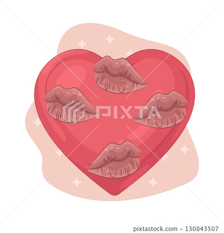 Illustration of kiss 130843507
