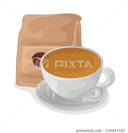 Illustration of coffee cup Illustration of coffee cup 130843587