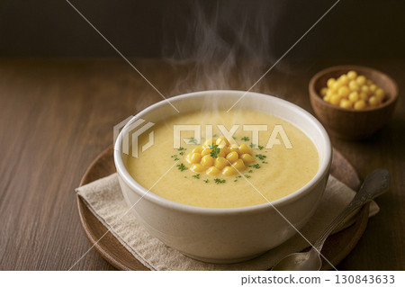 熱氣騰騰的玉米濃湯 130843633