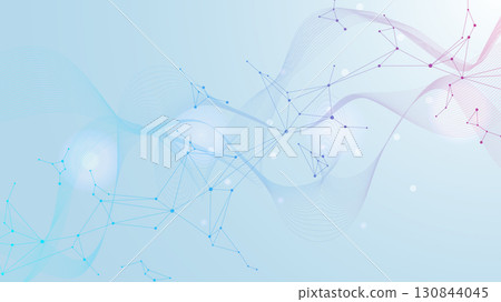 Global network connection website header or banner design. Abstract background with connecting dots and lines. Global business. Social network communication. Internet technology. Vector illustration 130844045