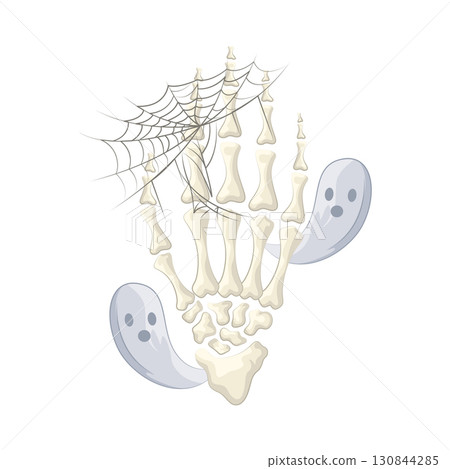 Illustration of skeleton hand 130844285
