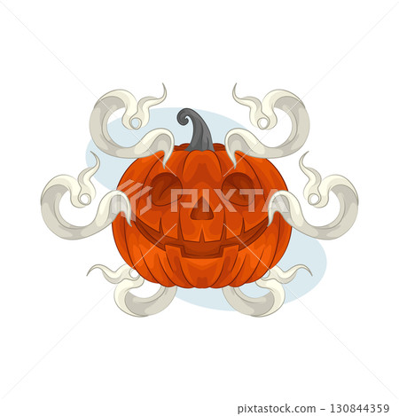 Illustration of scary pumpkin Illustration of scary pumpkin 130844359
