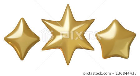 Different holiday gold star icons 3d vector elements collection Different holiday gold star icons 3d vector elements collection 130844435
