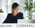 A career woman doing desk work in the office 130844442