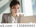 A career woman doing desk work in the office 130844443
