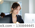A career woman doing desk work in the office 130844445