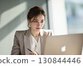 A career woman doing desk work in the office 130844446