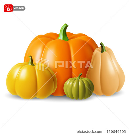 Autumn Pumpkins With Various Form And Colors Autumn Pumpkins With Various Form And Colors 130844503