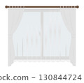 Lace curtain illustration 130844724