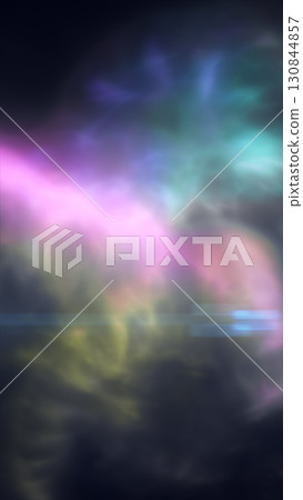 Soft multicolored mist and glowing clouds with blue, pink, and green hues in an abstract dreamy space 130844857