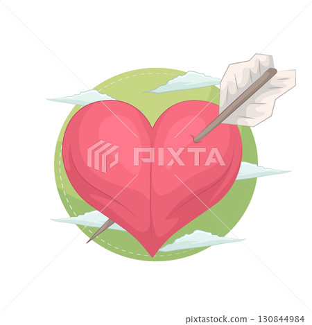 Illustration of heart arrow 130844984