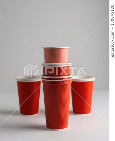 red cups on a black background 130845120