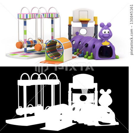 Active goods for kids childrens furniture and toys 3d render on white with alpha 130845161