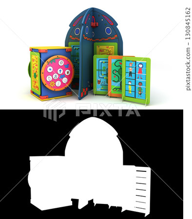 Active intelectual goods for kids childrens furniture and toys 3d render on white with alpha 130845162