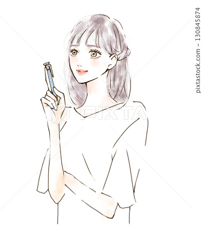 再培訓職業女性用明亮的表情做筆記插圖素材 再培訓職業女性用明亮的表情做筆記插圖素材 130845874