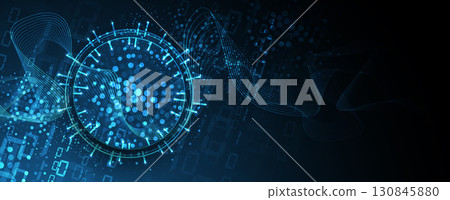 Modern technology and business abstract background for technical or science presentation 130845880