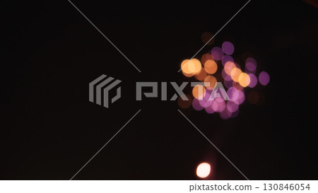 Blurred background of fireworks over night city stop motion aesthetic Blurred background of fireworks over night city stop motion aesthetic 130846054