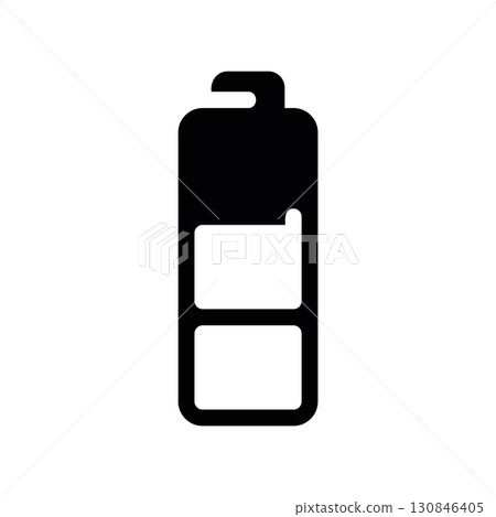 Simple black vector icon with a theme battery charge 130846405