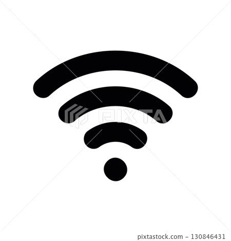 Simple black vector icon with a theme wifi Simple black vector icon with a theme wifi 130846431