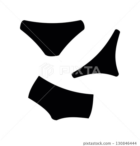 Simple black vector icon with a theme types, underwear, women 130846444