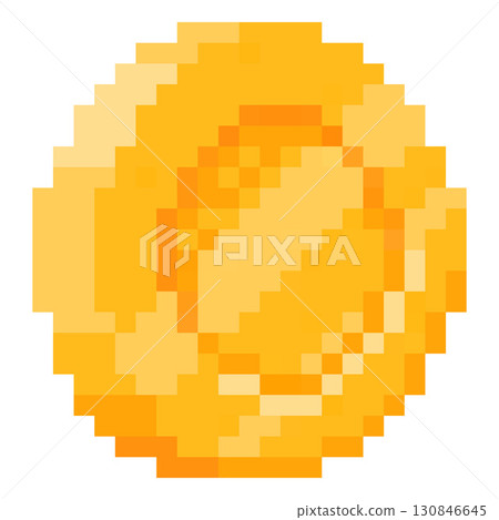3D golden coin pixel art vector icon, retro 8 bit currency cent money cash, business and finance, bitmap videogame award 3D golden coin pixel art vector icon, retro 8 bit currency cent money cash, business and finance, bitmap videogame award 130846645