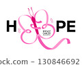 Hope design with pink ribbon butterfly.  130846692