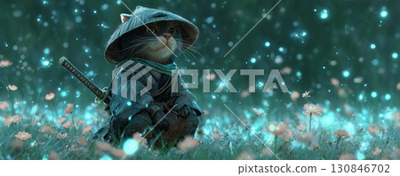 ninja, flower garden, flower field 130846702