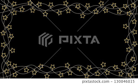 Dark background with frame of starry glowing garlands 130846815