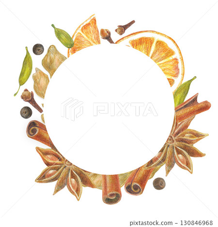 anise, cinnamon, watercolor 130846968