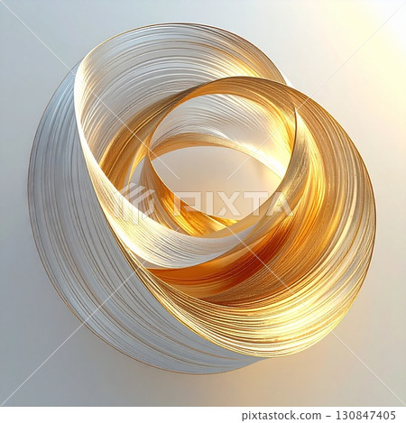 Abstract ribbon background of gold and white glitter 130847405