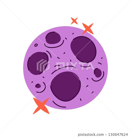 Cartoon full moon or spooky sky sphere. Vector scary or eerie celestial circle phase. Halloween nocturnal astronomy object. Night satellite mascot. Mystery, darkness clipart. Sign for monster holiday. Cartoon full moon or spooky sky sphere. Vector scary or eerie celestial circle phase. Halloween nocturnal astronomy object. Night satellite mascot. Mystery, darkness clipart. Sign for monster holiday. 130847624