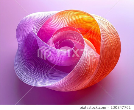 Purple and pink abstract ribbon background that spreads like a fantastic flower 130847761