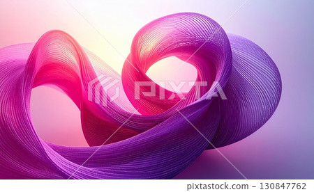 Purple and pink abstract ribbon background that spreads like a fantastic flower 130847762