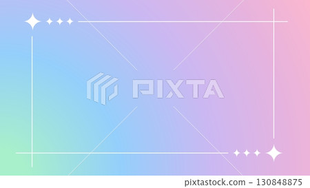 可愛的漸層背景和星形框架 可愛的漸層背景和星形框架 130848875