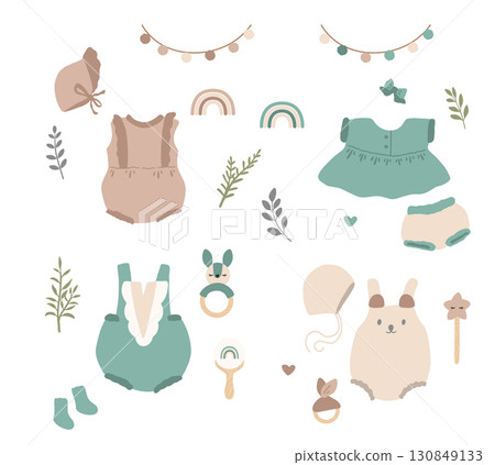 boho baby cloth vector clipart 130849133