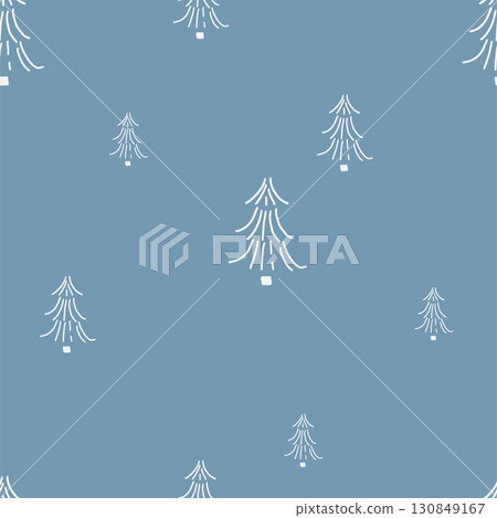 scandi vector pattern with forest 130849167