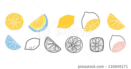 cute lemon vector clipart doodle 130849171