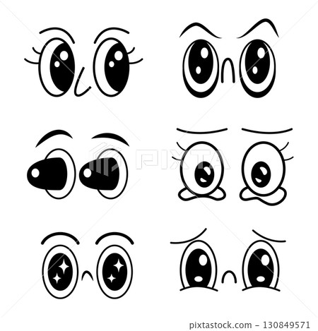 Eyes expression cartoon for illustration and element 130849571