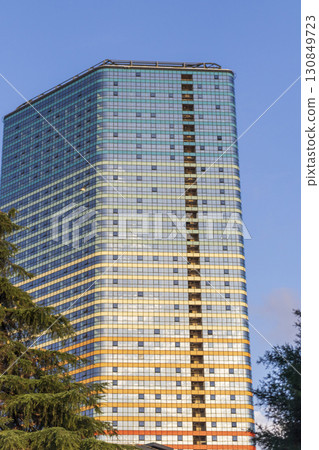 Shot of the facade of the modern building 130849723