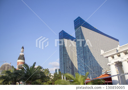 09.09.2025 - Batumi, Georgia - Shot of the Orbi city hotel towers 130850005