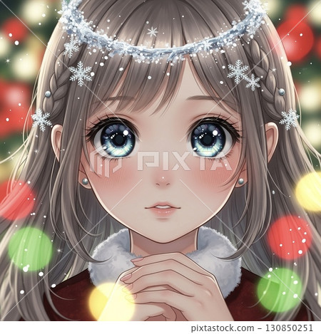 girl in a christmas costume girl in a christmas costume 130850251