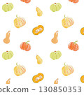 Pumpkin watercolor pattern 130850353