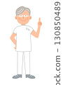 Pointing senior male nurse 01_whole body 130850489
