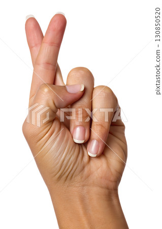 Fingers crossed for luck, hope and superstitious gesture isolated on transparent background Fingers crossed for luck, hope and superstitious gesture isolated on transparent background 130850520