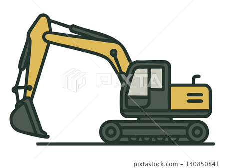 挖掘機車的插圖 挖掘機車的插圖 130850841
