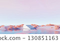 3d render, surreal abstract desert landscape with white staircase and water 130851163