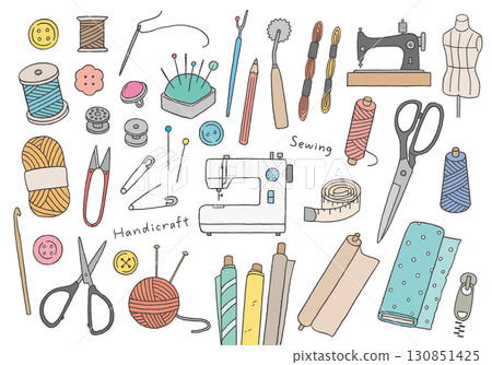 縫紉和工藝插圖集(彩色) 縫紉和工藝插圖集(彩色) 130851425