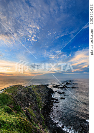 The majestic coastline of Cape Erimo, the farthest point of Japan 130851438