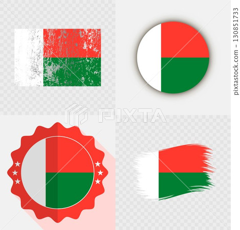 Madagascar National Flag Icon Collection. Madagascar National Flag Icon Collection. 130851733