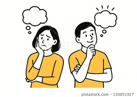 15 illustrations of men and women thinking 130851927